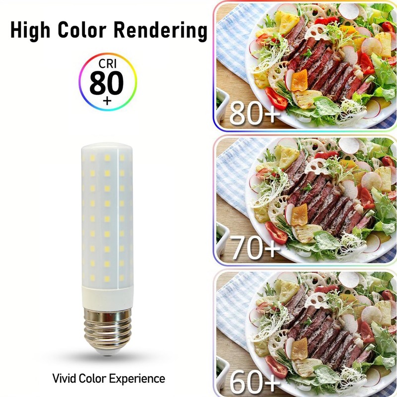 Geminilite E26 LED Corn Light Bulbs 12W, Daylight White 6500K,