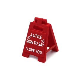 DWENT "A LITTLE SIGN TO SAY I Love You" Signboard - Romantic Red Plastic Token for Her/Him, 5.6cm x 3.8cm Thoughtful Gift for Dates, Anniversaries & Valentine's Day - Boyfriend/Girlfriend Present Idea