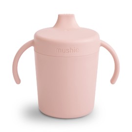 mushie Trainer Sippy Cup | Made in Denmark | Leak Resistant Twist-Off Lid & Handles | 6 Months + (Blush)