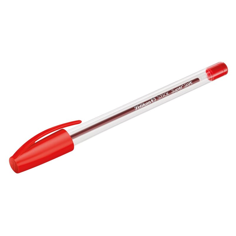 Pelikan Super Soft Ballpoint Pen Stick Pack of 12 Red