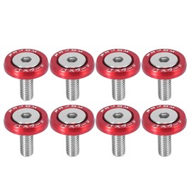 F FIERCE CYCLE 8pcs Car Motorcycle Red M6 Release Fastener Bumper Washer Bolt