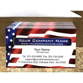 IMPACTONLINEPRINTING, Business Cards 100pcs - Thick Smooth16Pt Paper(350gsm), Us Flag-1