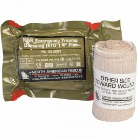 North American Rescue 4" Flat Emergency Trauma Dressing (2 pack)