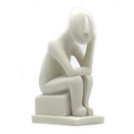 Thinker Cycladic Greek Art Figurine Idol Modern Statue Sculpture Handmade 5.9 inches