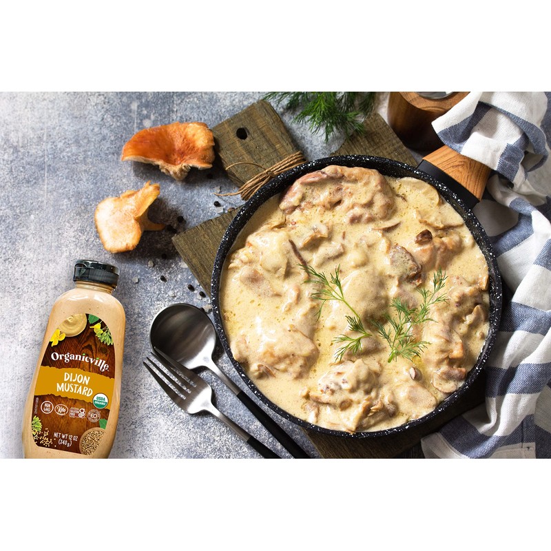 Organicville Dijon Mustard - Mustard Dijon Organic, Dijion Mustard, Vegan,