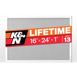 K&N 16X24X1 HVAC Furnace Air Filter, Lasts a Lifetime, Washable, Merv 13, the Last HVAC Filter You Will Ever Buy, Breathe Safely at Home or in the Office, HVC-13-11624