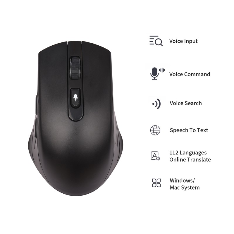 DOSMONO 2.4G Wireless Smart Voice Mouse Translator 6 Buttons for