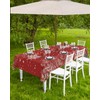 Christmas Outdoor Tablecloth with Umbrella Hole, Waterproof Zippered Table Cloth