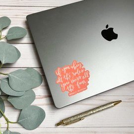 Fun stickers | Waterproof vinyl decals for laptops, hydro flasks, water bottles | Audrey Hepburn quote if you obey all the rules you miss all the fun