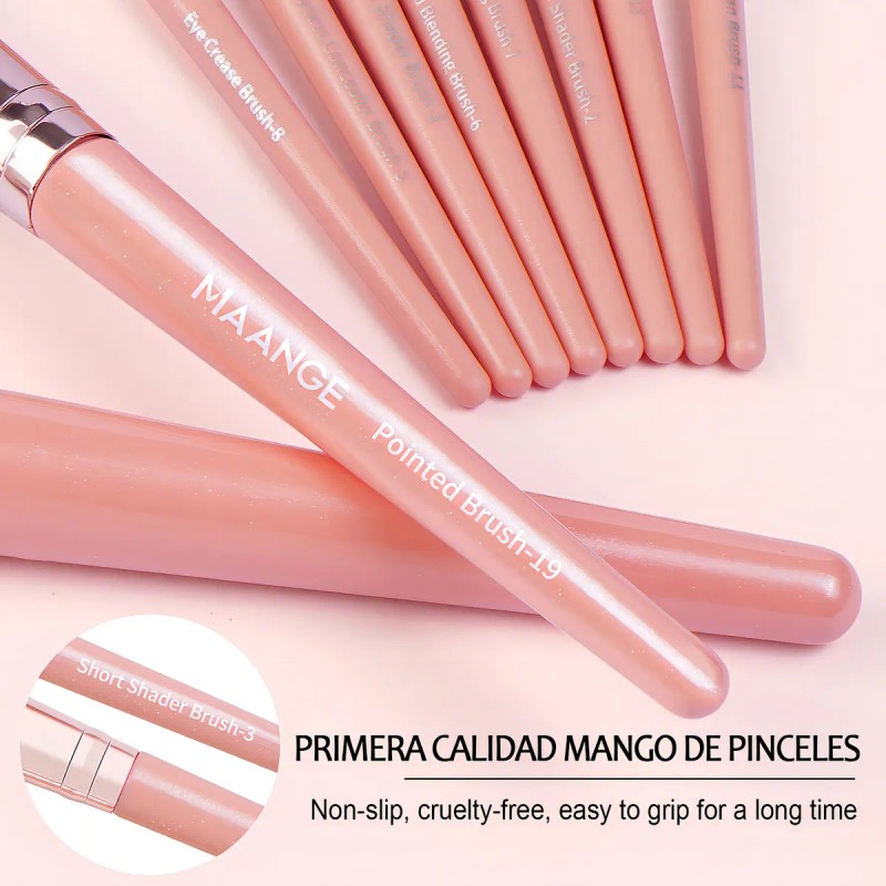 Brochas De Maquillaje Kit 20 Pcs Para Maquillaje Profesional Rosa