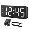 KWANWA Digital Alarm Clock with Large LED Display, Brightness Adjustable,
