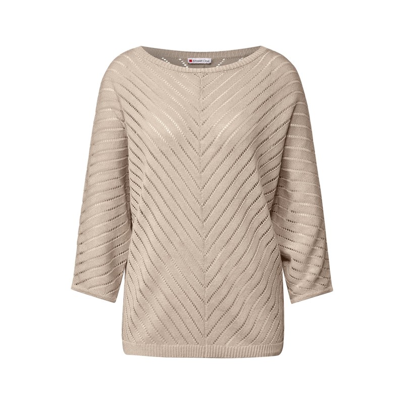 STREET ONE Damen 3015452 Strukturpullover, tusk Cream, 44