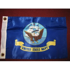 12X18 Us Navy Emblem Flag Double Sided Nylon Outdoor Boat Flag