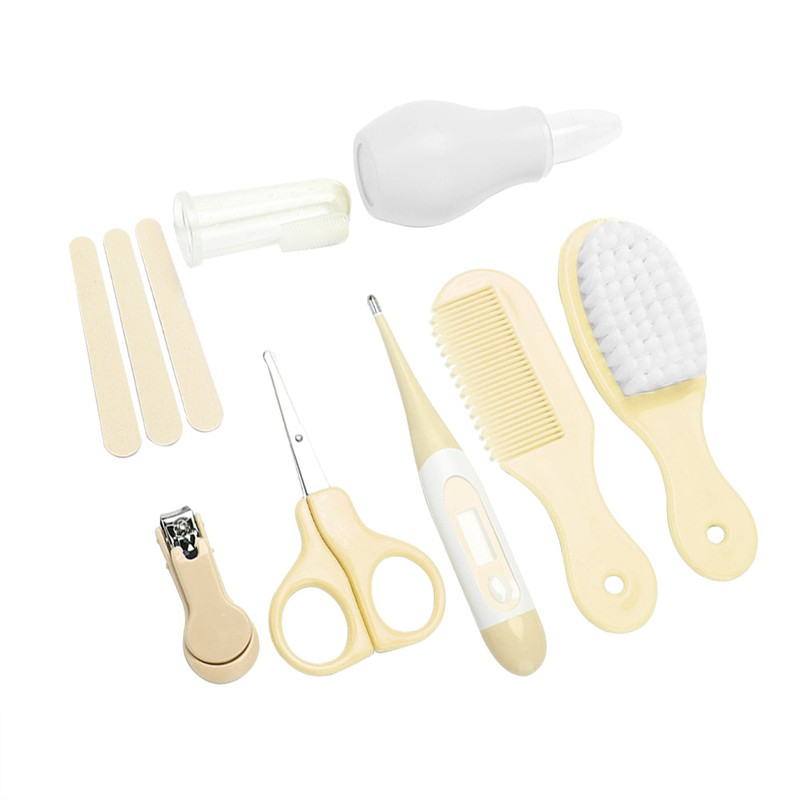 8pcs Convenient Daily Baby Nail Clipper Scissors Hair Brush Comb