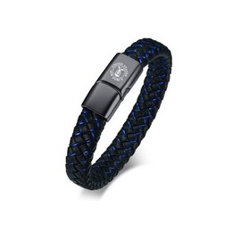 ZKXXJ Air Force Army Navy Bracelet for Men,Stainless Steel Braided Leather Military Symbol Engraved Cuff Bracelets Recruit Veteran Jewelry for Him