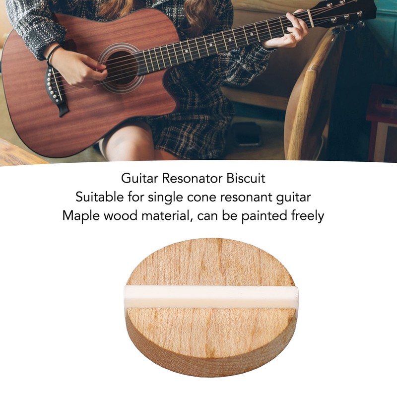 Guitar Resonator Biscuit Replacement Maple Wood Biscuit with Ox Bone