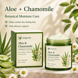 Crema en gel de aloe y manzanilla Hidratante facial Cuidado de la piel Crema hidratante en gel de aloe y manzanilla con textura ligera for una hidratación diaria y una rutina de cuidado .l