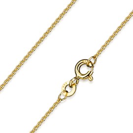 MATERIA by Matthias Wagner K39 Necklace 333 Gold Chain Women Girls Anchor Chain 40-50 cm Made in Germany, Gold