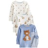 NEXT Pack of 3 Cuddly Pyjamas, Light Blue Bear