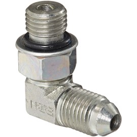 Eaton Weatherhead C5515X4 Carbon Steel SAE 37 Degree (JIC) Flare-Twin Fitting, 90 Degree Elbow, 1/4" Straight Thread O-Ring Boss x 1/4" JIC Male