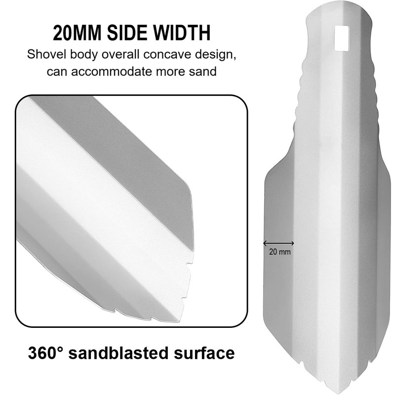 YOYEAH Ultralight Titanium Shovel, Small Garden Shovel for Gardening, Camping