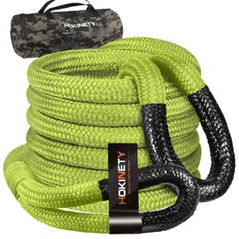 Kinetic Recovery Tow Rope 1-1/8" x20ft Offroad Snatch Strap 48000lbs Heavy Duty Towing Straps Kit for Trucks SUV UTV ATV Tractor Car Jeep - Solid ArmyGreen