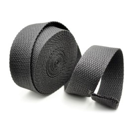 CRAFTMEMORE Black Webbing, Natural Cotton Webbing, Ribbon for Arts & Crafts, Fabric Purse Strap, Belting, Tote Bags (1 1/2 Inch, 5 Yards)