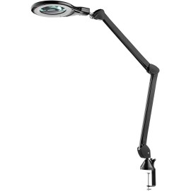 Tensor Magnifying LED Desk Lamp w/ Natural Daylight, 418 lms, Flexible Arm, BLK
