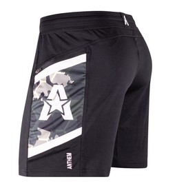 Anthem Athletics Hyperflex - Pantalones cortos de entrenamiento cruzado para hombre de 7 pulgadas, Ónix y camuflaje verde G2, Small
