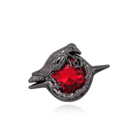 Red Gem Crow Brooch Costume Jewelry Accessories for Sylus Cosplay
