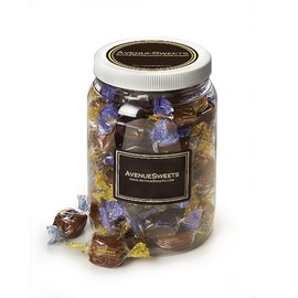 AvenueSweets - Handcrafted Individually Wrapped Soft Caramels - 1/2 Gallon Jar - Customize Your Flavors
