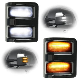 2pcs Ford Side Mirror Led Lights Turn Signal Light Daytime Running Lights For Ford F250 F350 F450 Super Duty 2008-2016 Smoked Car Parking Light Side Mirror Marker Blinker Lamp