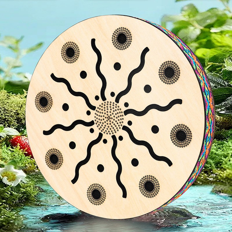 Sea Drum Ocean Wave Sound 8in Portable Maple Ethnic Musical