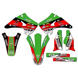 2003-2008 KX 125 Ricochet Green Senge Graphics Base Kit Compatible with Kawasaki