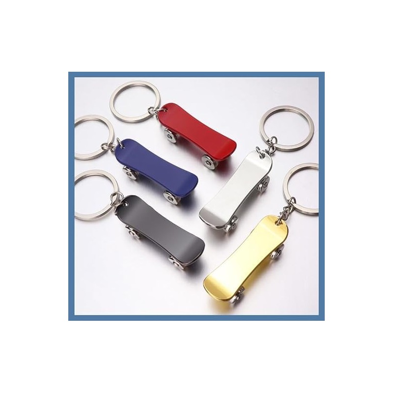 [AIXUAN] Men's Boys Cool Mini Skateboard Metal Keychain Keychain Car