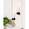 Set of 4 Candle Sconces Wall Decor Black Wall Candle