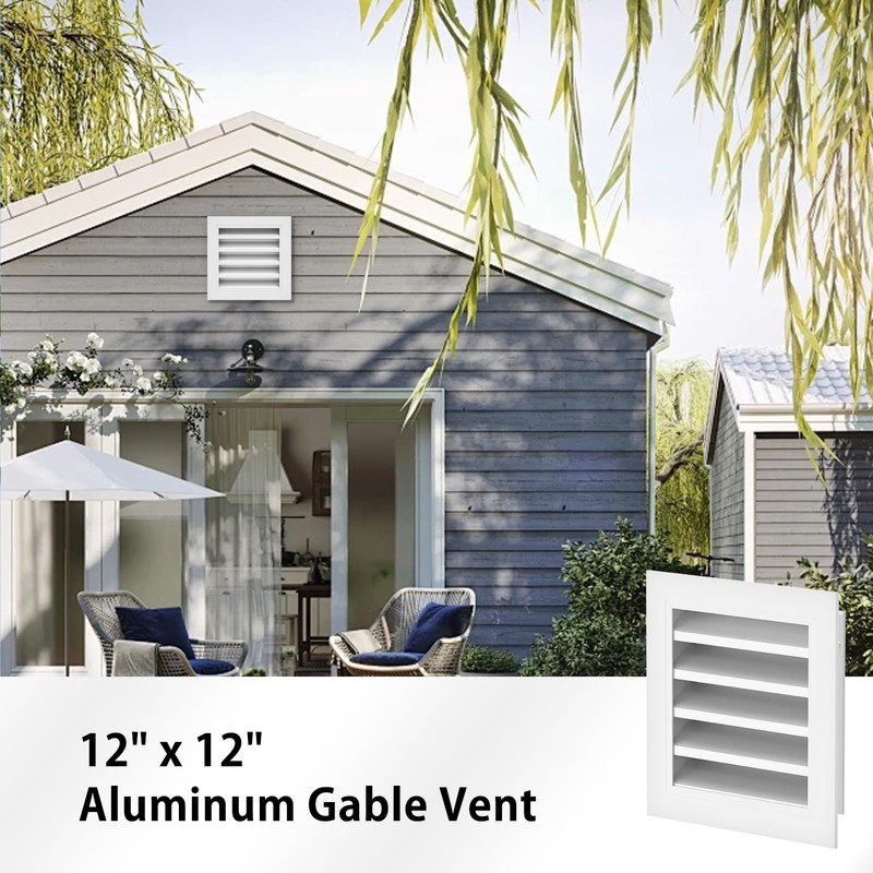 2 Pack 12" x 12" Gable Vent for House Aluminum