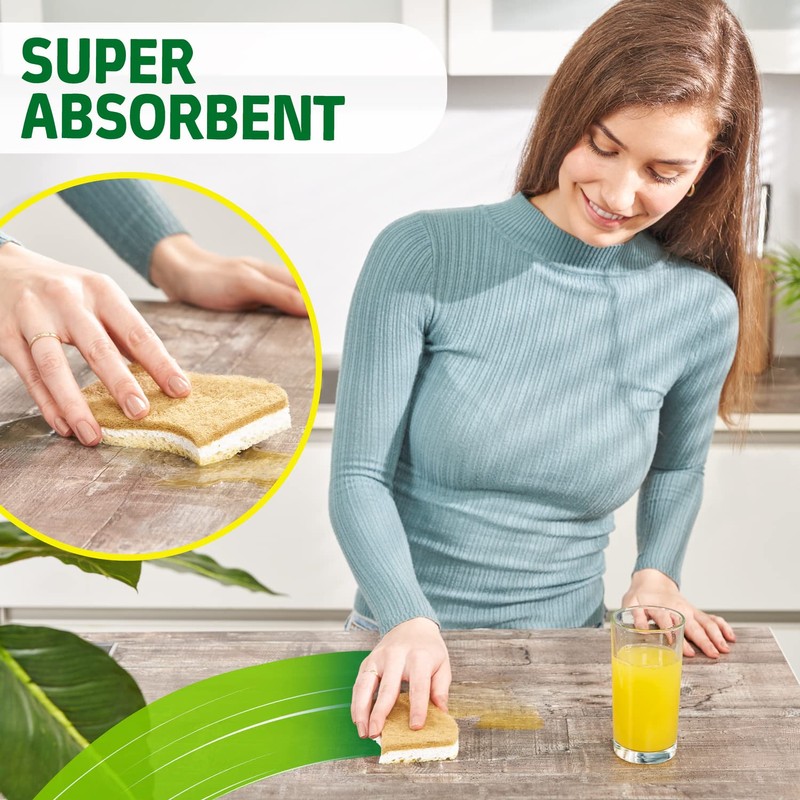 DimBull Biodegradable Natural Cleaning Sponge - Compostable Cellulose & Coconut