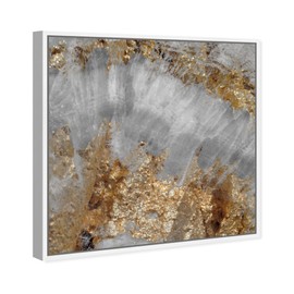 The Oliver Gal Artist Co. Abstract Framed Wall Art Canvas Prints 'Adore Crystals Home Décor, 30" x 30", Gold, Gray