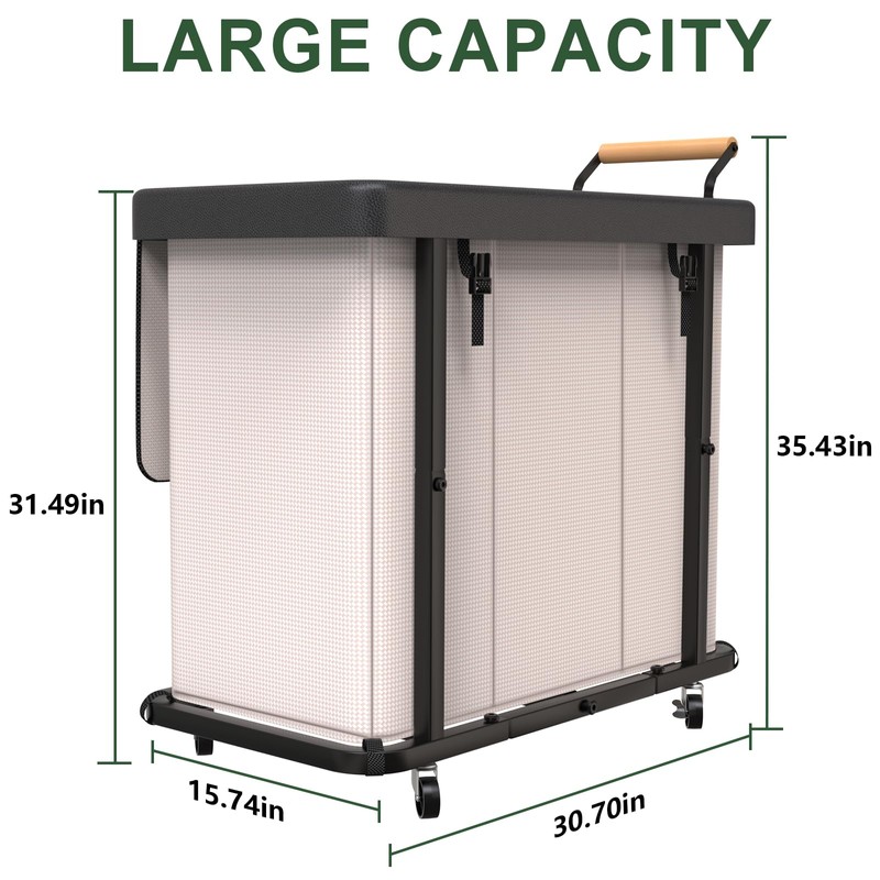230L (60 Gal) Extra Large Fashion Laundry Sorter 3 Section