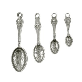 Crosby & Taylor Fleur de Lys Pewter Measuring Spoon Set without Display