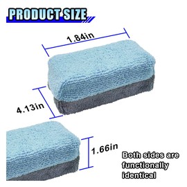 12PCS Ceramic Coating Applicator Sponge, 4.13'' x 1.84'' Microfiber Car Detailing Applicator Pad, Rectangular Car Foam Cleaning Pad, Auto Polishing Pad for Wax, Paint, Sealant (Blue)