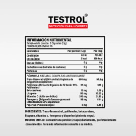 Anti Ox Platinum 1100 mg | Testrol | Alto Antioxidante Natural | 90 Cápsulas