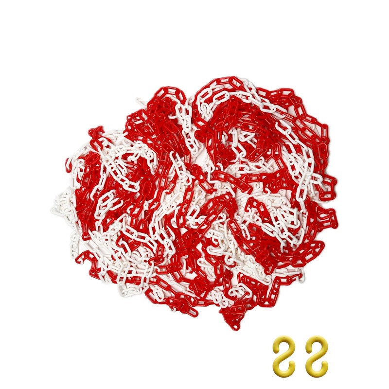 WinHub Plastic Chain10M x 6mm Red and White High Visibility