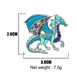 DUOWEI Novelty Dinosaur Welsh Dragon Brooch Pins Clothing Scarf Decoration Charms Jewellery Gifts for Women Teenager Girls, Metal Metal enamel, Sandstone