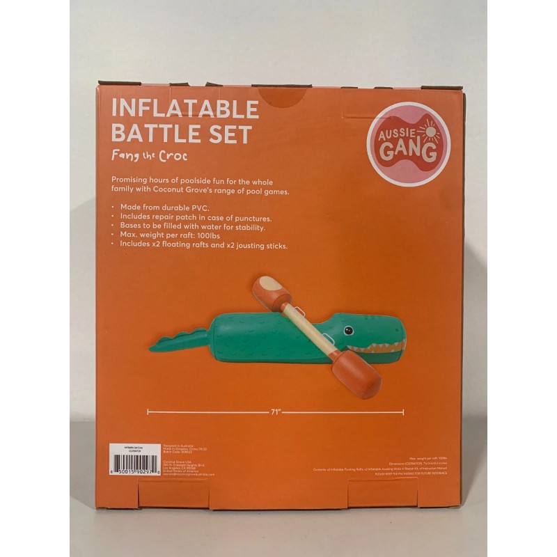 Coconut Grove 2-Pack Crocodile Pool Floats with Paddle Jousting Sticks