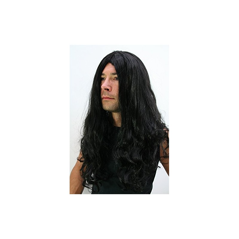 WIG ME UP - LM-155-P103 Perücke: Black Metal Headbanger Matte