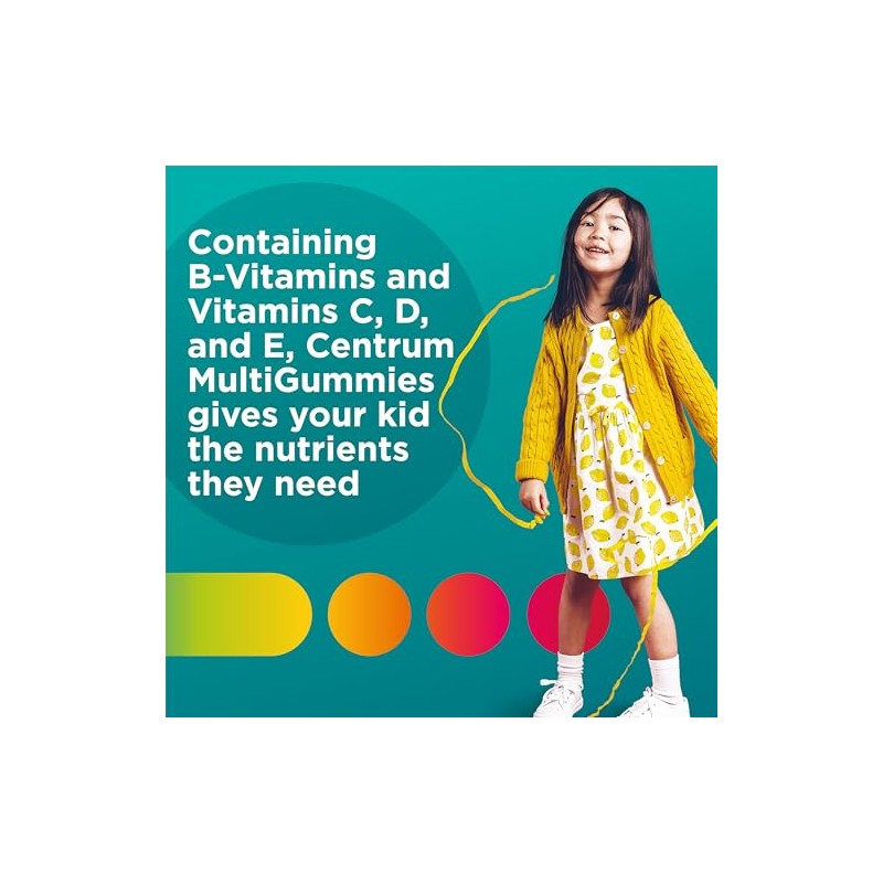 Centrum Kids Multivitamin Gummies, Tropical Punch, Made with Natural Flavors,