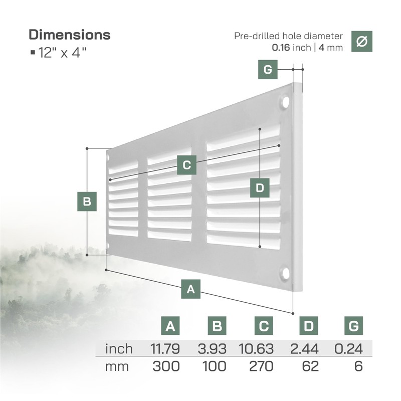 Vent Systems 30 x 10 cm - Pack of 2