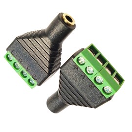 FENGHAISHUN 3.5mm 4 Pole TRRS Stereo Audio Video 1/8" Female Jack to 4 Screw Solderless Terminal Female Adapter AUX Balun Connector for Headphone 2pcs